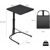 Mesa Auxiliar Plegable con Altura Ajustable, Forma de C, con 3 Alturas (de 63,5 a 76 cm), 3 Ángulos Ajustables, Portátil