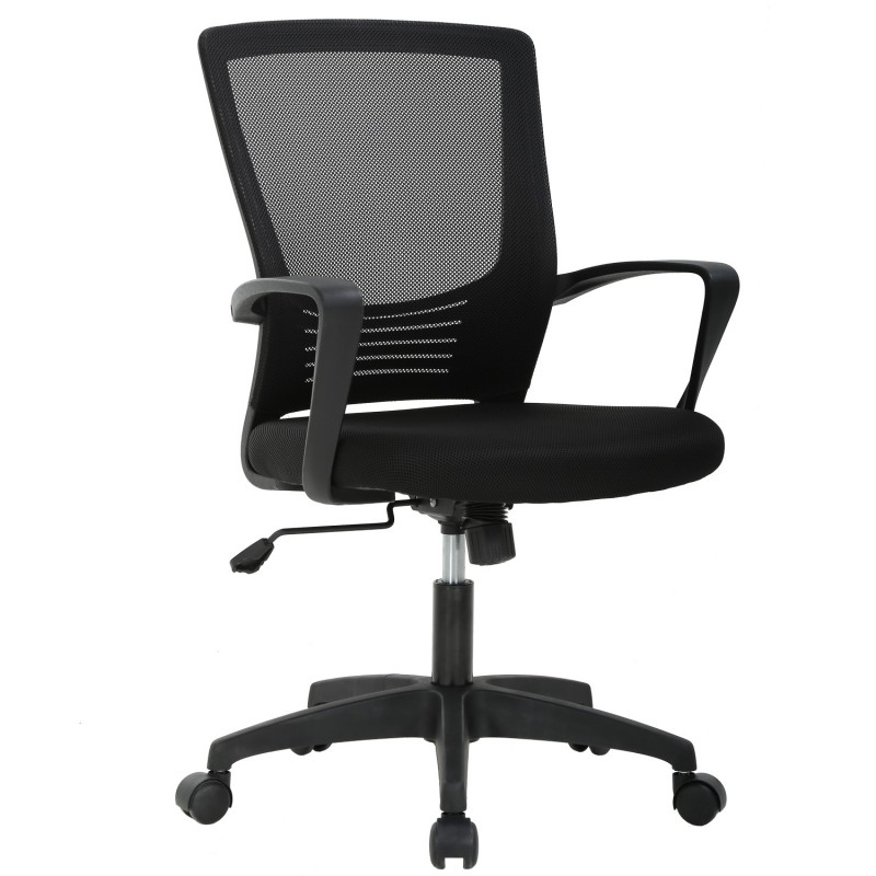 Silla de Oficina o Escritorio ergonómica con Soporte Lumbar y Respaldo de Malla Transpirable. Altura Regulable Ajustable