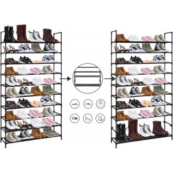 Zapatero de 10 Alturas Estantería Organizador Zapatos Botas Bolsos Estantería para 40 Pares Abierto Estrecho 99,5x28x178