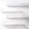 Pack de 4 Estantes Flotante Acrílico Transparente, Flotante, Repisas de Pared Decorativas, 38 cm, Estante, Balda Almacén