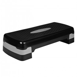 Plataforma Step aeróbic fitness en casa regulable en 2 alturas de 68 x 28 x 10/15 cm, base antideslizante, ideal piernas