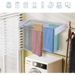 Tendedero de pared plegable extensible retractil. Para interior o exterior. Alta capacidad de carga 30kg. Antioxido.