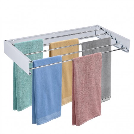 Tendedero de Pared Plegable Extensible retractil. para Interior o Exterior. Alta Capacidad de Carga 30kg. Antioxido.