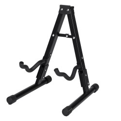 Soporte de suelo para guitarra plegable Base tipo A con estructura metálica, acolchado protector y patas antideslizantes