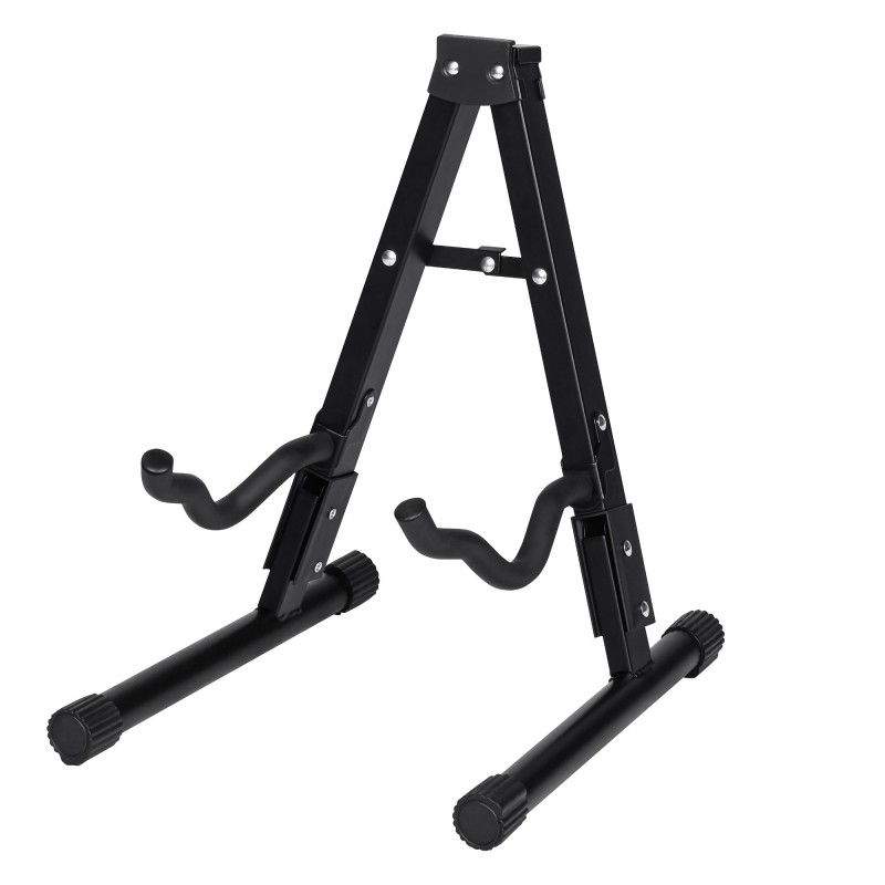 Soporte de suelo para guitarra plegable Base tipo A con estructura metálica, acolchado protector y patas antideslizantes