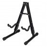Soporte de suelo para guitarra plegable Base tipo A con estructura metálica, acolchado protector y patas antideslizantes