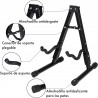 Soporte de suelo para guitarra plegable Base tipo A con estructura metálica, acolchado protector y patas antideslizantes