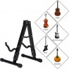 Soporte de suelo para guitarra plegable Base tipo A con estructura metálica, acolchado protector y patas antideslizantes