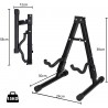 Soporte de suelo para guitarra plegable Base tipo A con estructura metálica, acolchado protector y patas antideslizantes