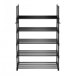Zapatero estrecho entrada recibidor. Mueble organizador de zapatos armario estantería 89x31x59cm. 5 niveles. Ganchos