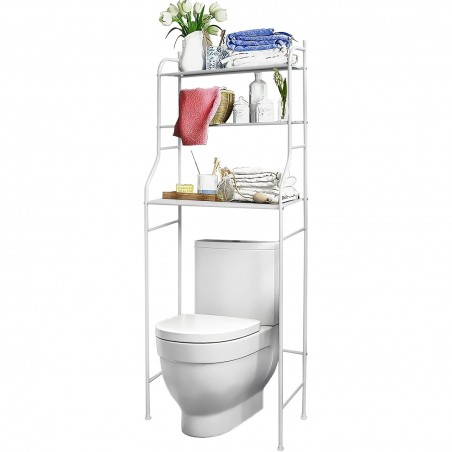 Estantería de Baño sobre Inodoro o Lavadora | Ahorra Espacio con 3 Baldas | Mueble organizador para toallas, ropa