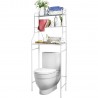 Estantería baño sobre Inodoro WC o Lavadora metálica- Estante de Almacenamiento Ahorra Espacio- 3 Niveles- Cocina Baño