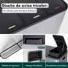 Papelera triple de cocina, 3 X 15 L, con tapas independientes marcadas por color, cubo de basura triple de acero