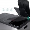 Papelera triple de cocina, 3 X 15 L, con tapas independientes marcadas por color, cubo de basura triple de acero