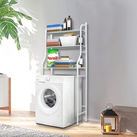 Estantería de Baño sobre Inodoro o Lavadora | Ahorra Espacio con 3 Baldas | Mueble organizador para toallas, ropa