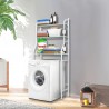 Estantería de Baño sobre Inodoro o Lavadora | Ahorra Espacio con 3 Baldas | Mueble organizador para toallas, ropa