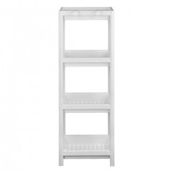 Estantería Auxiliar Portátil Multiusos para Baño, Cocina, 4 Baldas Perforadas, Higiénica, Ligera, Fabricada en PP Blanca