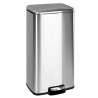 Cubo de Basura para la Cocina, 30 L, Cubo de Pedal de Acero con Tapa y Cubo Interior, Cierre Suave, Acero Inoxidable