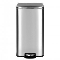 Cubo de Basura para la Cocina, 30 L, Cubo de Pedal de Acero con Tapa y Cubo Interior, Cierre Suave, Acero Inoxidable