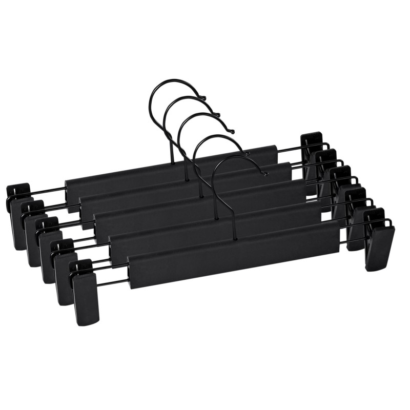 Juego de 5 Perchas para Pantalones, Faldas, con 2 Pinzas, Set de 5 Perchas para Camisas, Bufanda, Gancho 360º