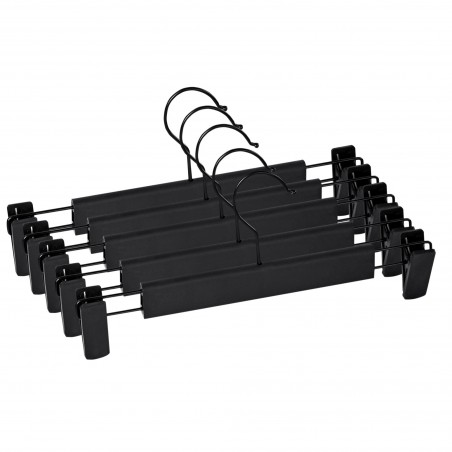 Juego de 5 Perchas para Pantalones, Faldas, con 2 Pinzas, Set de 5 Perchas para Camisas, Bufanda, Gancho 360º