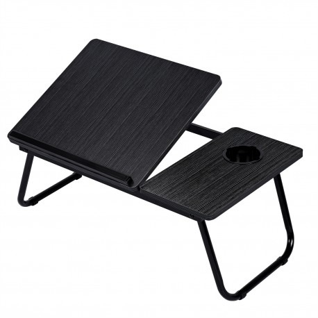 Mesa Reclinable para Cama y Sofá, Bandeja Plegable con Portavasos, Ideal para Ordenador Portátil y Libros, Cinco Alturas