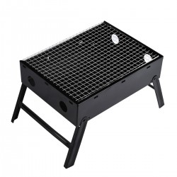 Barbacoa portátil de carbón plegable para camping | jardín o terraza |Parrilla de acero inoxidable ligera, compacta