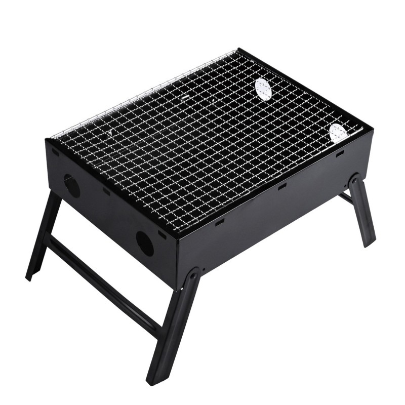 Barbacoa portátil de carbón plegable para camping | jardín o terraza |Parrilla de acero inoxidable ligera, compacta