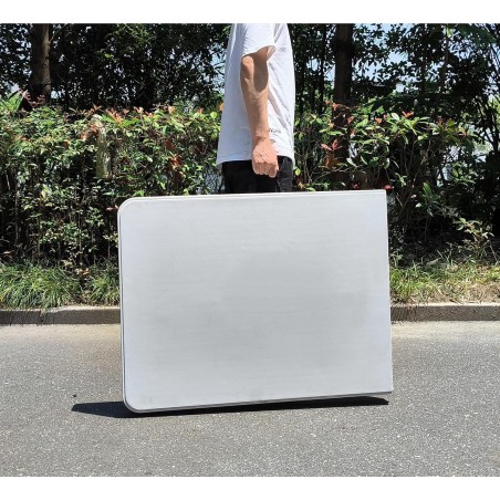 Mesa plegable camping portátil, jardín, catering. Auxiliar y Rectangular 180x70cm. Hasta 150kg de carga. Blanca