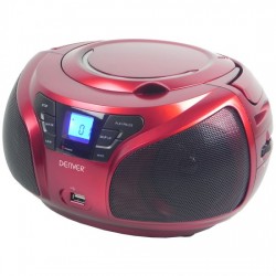 RAD/CD DENVER TCU-206 ROJO AUX USB MP3 FM