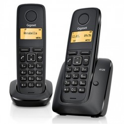 TELEFONO GIGASET A 120 DECT DUO NEGRO