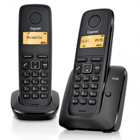 TELEFONO GIGASET A 120 DECT DUO NEGRO