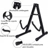 Soporte de suelo para guitarra plegable Base tipo A con estructura metálica, acolchado protector y patas antideslizantes