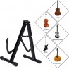 Soporte de suelo para guitarra plegable Base tipo A con estructura metálica, acolchado protector y patas antideslizantes