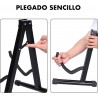 Soporte de suelo para guitarra plegable Base tipo A con estructura metálica, acolchado protector y patas antideslizantes