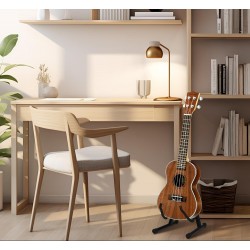 Soporte de suelo para guitarra plegable Base tipo A con estructura metálica, acolchado protector y patas antideslizantes