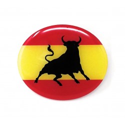 Pegatina Bandera de España con Toro