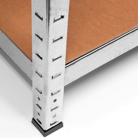 Estantería Metálica Almacenaje de Acero Galvanizado + 5 Baldas MDF, 180 x 90 x 40cm, Modular, Baldas Ajustables