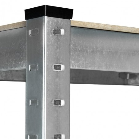 Estantería Metálica Almacenaje de Acero Galvanizado + 5 Baldas MDF, 180 x 90 x 40cm, Modular, Baldas Ajustables