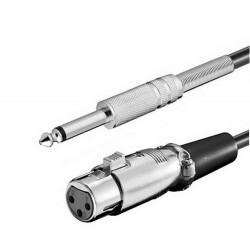 Cable Micrófono XRL a JACK 6.35MM 1M
