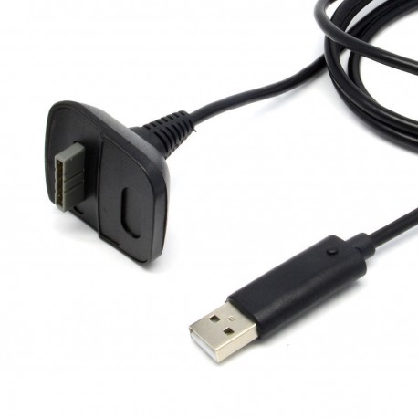 mental Won lo hizo Cable USB Cargador Batería para Mando Xbox 360 - Negro