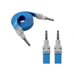 Cable Audio Jack Plano 1 Metro Azul