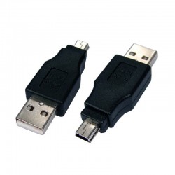 Adaptador USB macho a mini USB macho