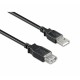 CABLE USB MACHO-HEMBRA DE 1 METRO NEGRO