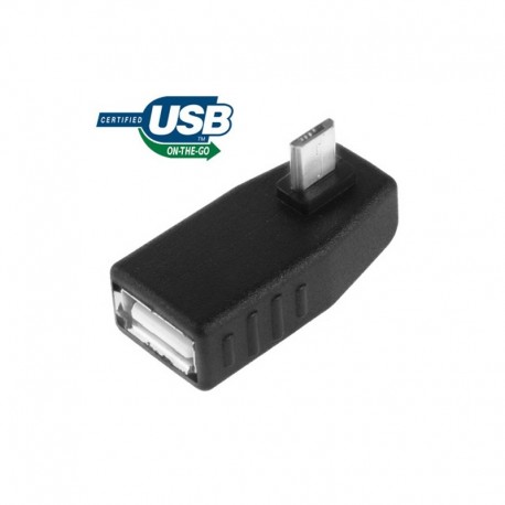 Adaptador Angulo 90º Micro USB a USB 2.0 con OTG