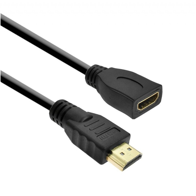 Cable alargador HDMI v1.4 negro de 3 metros, macho - hembra