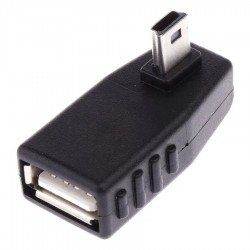 Adaptador Angulo 90º Mini USB a USB 2.0 con OTG