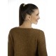 Suéter de Cuello Redondo para Mujer Beige / Marron