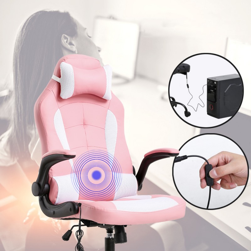 T-Lovendo Silla Gaming para Videojuego u oficina. Con cojín lumbar