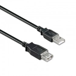 CABLE USB MACHO-HEMBRA DE 2 METROS NEGRO